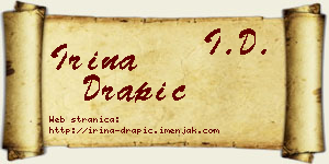 Irina Drapić vizit kartica